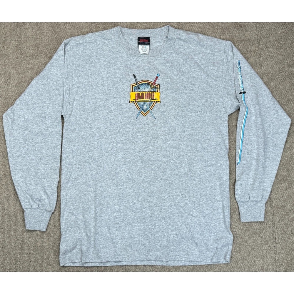 Highlander Macleod‎ 1996 Vintage Made In USA Long Sleeve T-Shirt Size Large